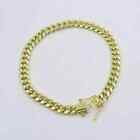 Solid 14k Yellow Gold Over 7mm Link 7 5  Men  Women Bracelet Miami Cuban Link