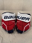 Washington Capitals Bauer Ultrasonic Pro Stock Hockey Gloves 14   