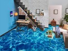 3d Blue Water Ske3200 Floor Wallpaper Print Decal Epoxy Floor Deco Kay