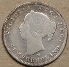 Newfoundland 1876-h Five Cent Silver As Pictured