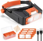 Headband Magnifier With Light Jeweler Magnifying Glass Loupe Visor Optivisor New