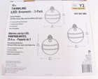 Home Accents Holiday 10in Twinkling Led Ornaments 3 Pack Red Green Blue Lights 