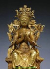 8 2   Old Tibet Buddhism Bronze Gold Gilt Sit Mile Maitreya Buddha Statue