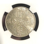 1887 Great Britain Queen Victoria Silver Florin  2 Shilling  Km-762 Ngc Ms-63