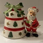 Vtg Relpo Christmas Spaghetti Santa Bell Planter Japan Ceramic 1950   s Mcm