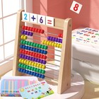 Kids Abacus Math Manipulatives Toys With Multi Color Beads Number Alphabet Cards