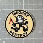Felix The Cat Patch Disobey Destroy Bloody Knife Embroidered Iron On 3 