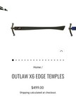 Pilla Outlaw X6 Edge Temples  Triple Blacked Out With Rubber Pads 