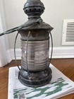 Vintage Large Perko Marine Navigation Lamp Black Clear Accordion Glass Electric