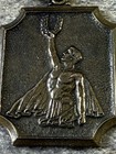 Vintage Bronze Medal Pendant Laurel Wreath Victory Athlete Art Deco Style Award