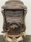 Antique Simmons Wilson Cast Iron Parlor Stove Ornate Victorian Heater 43in Tall