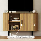 47  Mid Century Modern Tv Stand-fluted Sideboard Buffet Cabinet    tambour Credenz