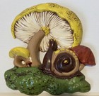 Lot Of 4 Vintage Mcm 70 s Ceramic Retro 3d Magic Mushroom Snail Wall Art Hanging