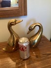 Solid Brass Duck Figurines  Graceful Style Set Of 2 Vintage 9 Inches