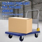 Platform Truck Heavy Duty Push Cart Dolly With 2000 Lbs Capacity Foldable Moving