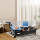 35in Metal Small Animal Cage For Chinchilla Rabbit Guinea Pig Wheels Ramp