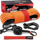 Synthetic Winch Rope-1 4 X 50ft 10 000lbs 1 4  Rope With 6  Fairlead Orange
