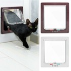 4 Way Pet Door Cat Puppy Dog Magnetic Lock Lockable Safe Flap Door Frame Abs New