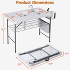 Fish Cleaning Table With Sink 42 6  Width Portable Folding Camping Table Patio