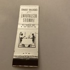 Vintage Matchbook Cover Matchcover Famous Restaurant   Lounge Lake Worth Fl