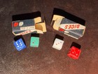 24 Pair Vintage Tiny Glass Miniature Dice  25     Assorted Colors In Capsules Nos