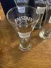 Vintage Falstaff Beer Pilsner Glasses Footed Barware Tumblers Set Of 4