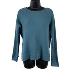 The North Face Womens Waffle Knit Thermal Long Sleeve Top Teal Blue Size Medium