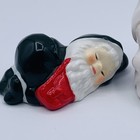 Vintage Sleeping Santa Pixie Elf Figurines 3  Gnome Set Of 3 Christmas Bisque