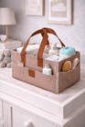 Baby Diaper Caddy Organizer   Portable Nursery Storage Basket W  Handles