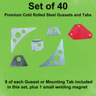 Weld On Gussets And Tabs  Set Of 40 -3 16    1 4   Cycles  Hot Rods  Crawlers