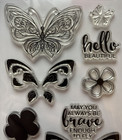 Beautiful Layering Butterfly Clear Acrylic Stamp Set By Hampton Art Sc0750 Nib