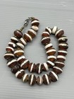 Antique Tibetan Single Line Talismanic Agate Beads Old Dzi Striped Amulet Mala