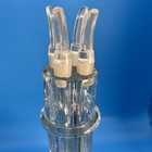 Vtg French Barware Decanter Glass 4 Chambers For Liquor 4 Stoppers Retro Mcm