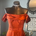 David s Bridal Off-shoulder Satin Wedding Dress In Sienna