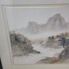 Traditional Chinese Watercolor Painting In Oriental Frame