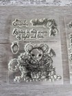 Christmas Mouse Cling Clear Rubber Stamp Heart Art Studios Lot B101