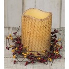 New-pip Berry-burgundy Old Gold-candle Ring sm Wreath 3 5  Inner 6 5  Outer