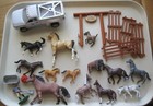 Lot Of Horse Toys Breyer Pickup Dude Ranch Corral 3 Horses  other Plastic Horses