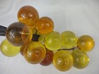 Vintage Mcm Lucite Grape Cluster Large Yellow Orange Green Tint  Mid Century
