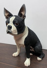 Vintage Danbury Mint Boston Terrier Adult Dog Sculpture Figurine 9 5    Tall