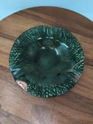 Unique Green Enamel Over Copper Dish Vintage Mid-century Signed 