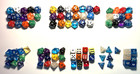 Lot Of 91 Multi-sized Dice Polyhedral D4 D6 D8 D10 D12 D20