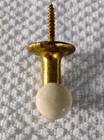 Vintage Brass Finish Door Stop Floor Mounted With Rubber Tips
