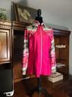 Western Show Shirt Xl Bust 38  Knit Chevron Pink Yokes Rhinestone Zipper