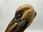 Vintage Signed Hand Carved Wood Pelican Rare 17 5    Tall Orange County Glass Eye