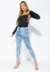 Womens High Waist Skinny Stretch Denim Jeans Jeggings Slim Pencil Pants Trousers