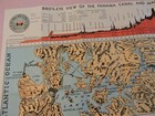 Rare C 1935 Birds-eye-view Map 18x24  Panama Canal By Maduro