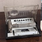 Vtg Gillette Fatboy Adjustable De Safety Razor E3 1959 W Case   Nos Blue Blades