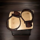 Vintage M l  Leddy s Leather Wrapped Oxbow Western Saddle Stirrups Pair
