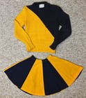 Vintage 60s 70s Bristol Products Kids Youth Cheerleader Sweater   Skirt Set